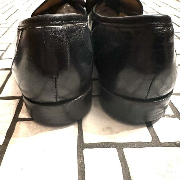 Vintage Crockett‎ & Jones Black Leather with Emblem Mens Loafers Size UK 8 US 9 - Picture 10 of 16